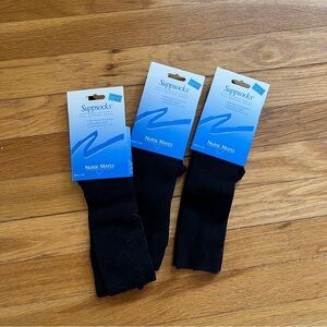 3 pairs Nurse Mates Black Compression Socks